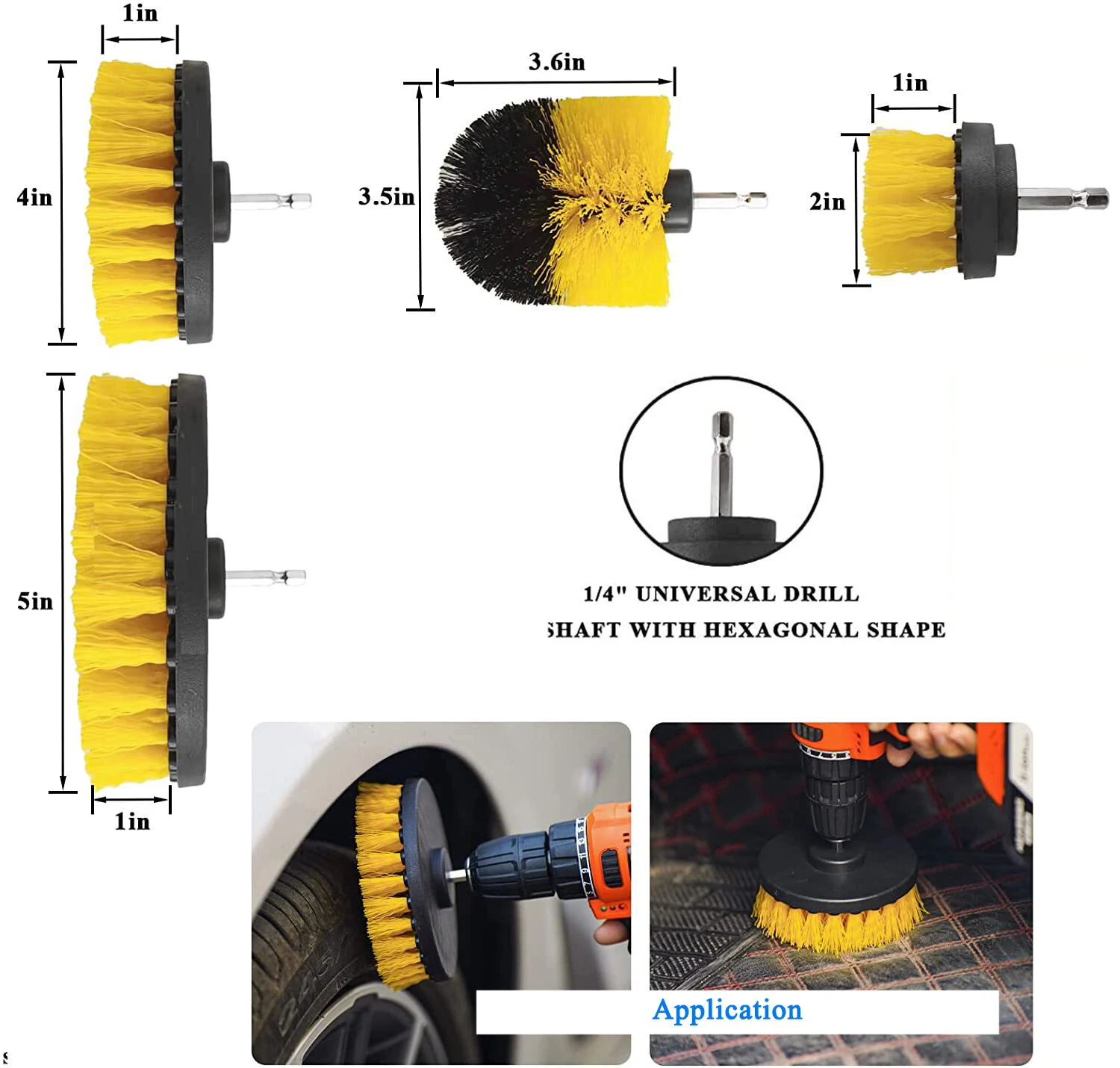 (image for) 16PC/set Attachable Electric Drill Brushes for Cleaning Pool Tile Flooring Brick Ceramic Marble Grout Bathroom Car