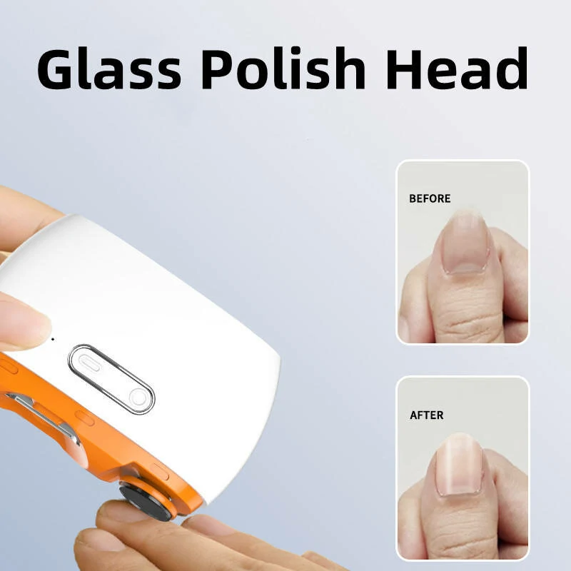 (image for) 2-in-1 USB Rechargeable Electric Nail Cutter and Polisher Lightweight and Portable ABS Material Nail Trimmer Suitable for Adults and Babies Type-C USB Power Supply 500MAH Li-ion Battery