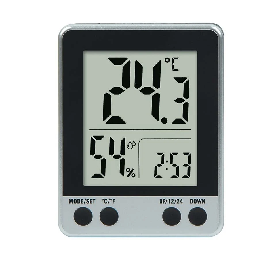 (image for) LCD Digital Electronic Temperature Humidity Meter Thermometer Hygrometer Alarm Clock 12/24hrs Display